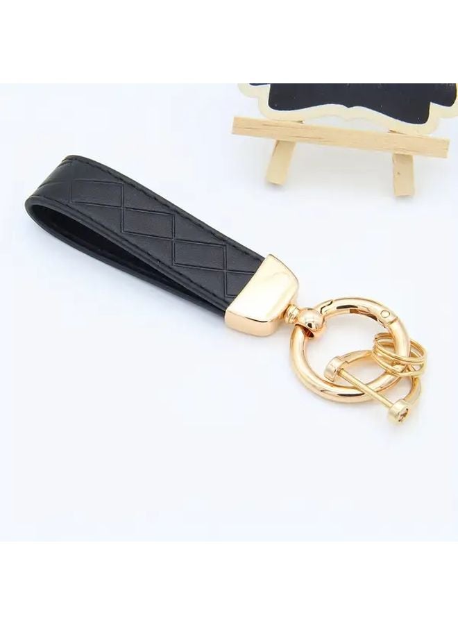 Red PU Leather Car Keychain with Anti Lost D Ring for Men and Women - Image 5
